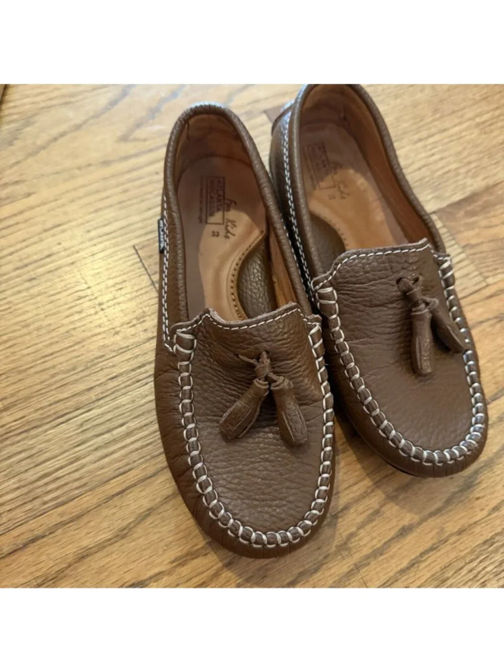 Atlanta Mocassin Boys Leather Loafers Size 33 US 2 Brown